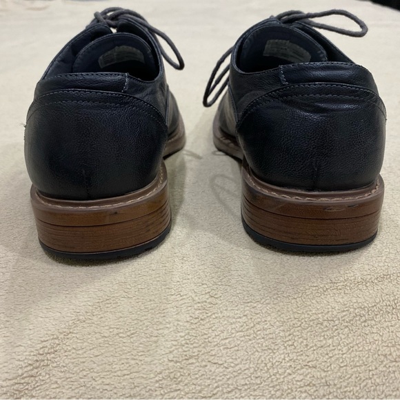 Charcoal Perry Ellis Portfolio Derby Brogue Cap-toe almost-black Dress Shoes GUC - Picture 8 of 16